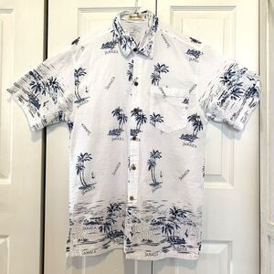Shoreline Jamacia Palm Trees Shirt Mens XL Beachy Resort Vacation 100% Cotton